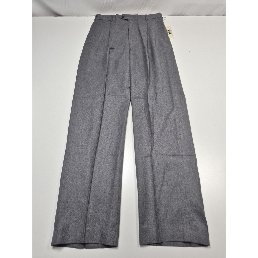 VTG John Alexander Dress Pants Men's 32x34 Gray Wool Pleated Straight USA NWT